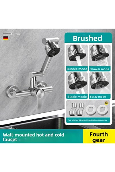 Choice Silver 4 Mode Stainless Steel Wall Mounted Kitchen Faucet Bathroom Kit...