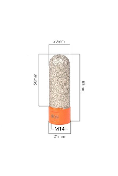 Choice M14-65mm 20mm M14 Thread Vacuum Brazed Diamond Milling Tool Chamfer Bi...