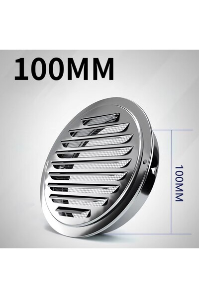 Choice 100mm Aço Inoxidável Exterior Wall Air Outlet Grille, Round Duct Cap, ...