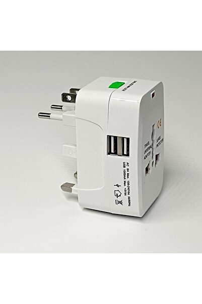 Choice 100-240V 1 DC 5V1A White Dual USB Travel Power Adapter All-in-One Powe...