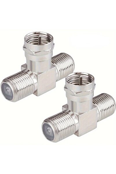 Choice 100 قطعة فأكثر من موصلات T-branch الفضية من النوع F، موصل كابل محوري ث...