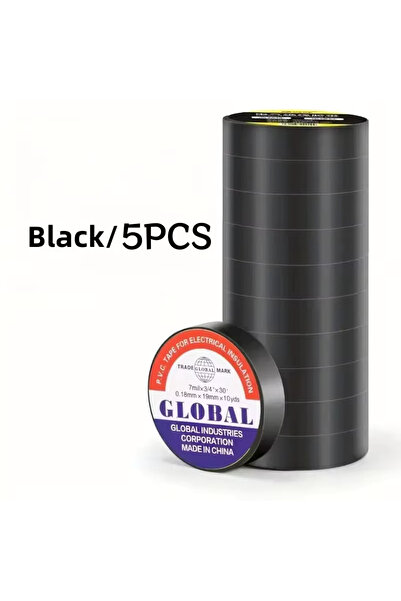 Choice1 شريط عازل كهربائي من مادة PVC بطول 10 أمتار، 5 لفات، مقاوم للحرارة، أ...