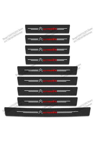 Choice سيتروين - 9 قطع من ملصقات عتبات أبواب السيارات المصنوعة من ألياف الكرب...