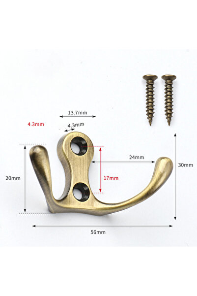 Choice خطاف رداء مزدوج الشوكة من سبائك الزنك، خطافات حائط، علاقة ملابس، رف مف...