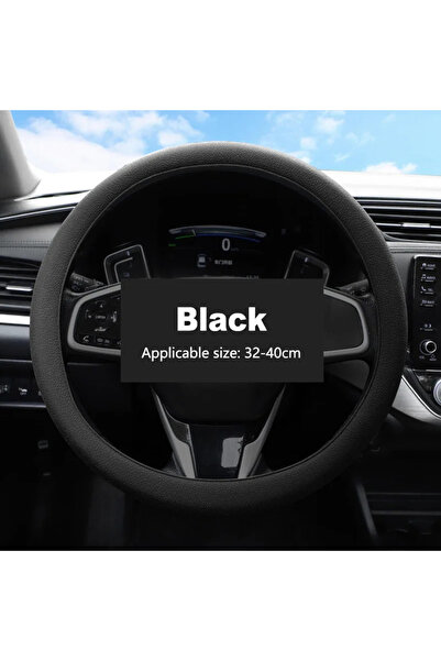 Choice غطاء عجلة قيادة السيارة من السيليكون الأسود، غطاء حماية مرن متعدد الأل...