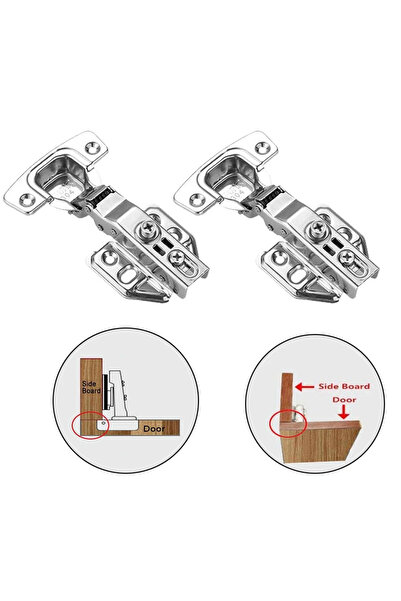 Choice مفصلات أبواب خزائن من الفولاذ المقاوم للصدأ، قطعتان، تغطي كامل السطح، ...