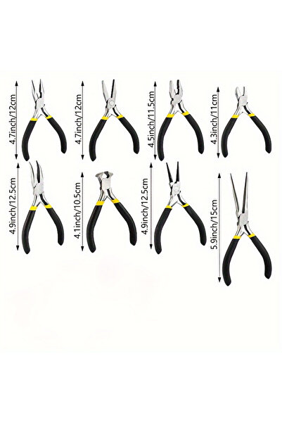 Choice طقم كماشة من 8 قطع، طقم كماشة فولاذية من 8 قطع، يتضمن كماشة إبرة دائري...