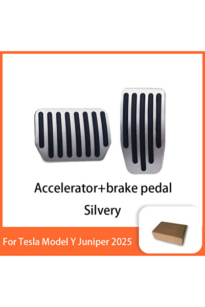 choice2 وسادات دواسات قدم فضية اللون مُحسّنة لسيارة تسلا موديل Y جونيبر 2025،...