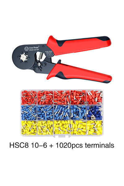 Choice كماشة تجعيد الأسلاك HSC8 10-6 (1020 قطعة) بمقياس 0.25-10 مم²، مقاس AWG...