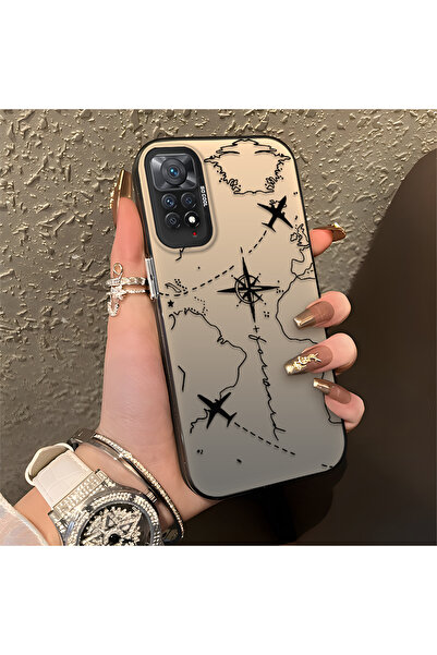 SLIMFELT Redmi Note 12 Pro 4G Uyumlu Zarif Harita Desenli Kılıf, Düşmeye Daya...
