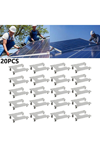 Choice 20pcs Earth Plate Grounding Clip Solar Panels PV Roof Fitting Groundin...