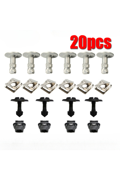 Choice 20 قطعة من مشابك تثبيت غطاء المحرك السفلي للسيارة مع براغي 8D0805960 و...