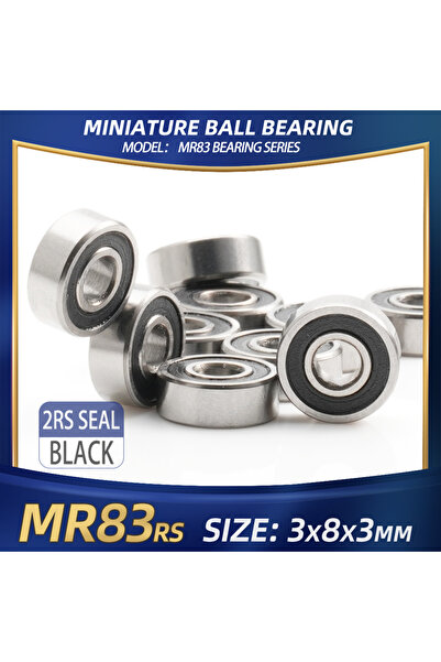 Choice 10 قطع من محامل FUSHI MR83 ZZ ذات ختم أسود MR83rs، مقاس 3x8x3 مم، 10 ق...