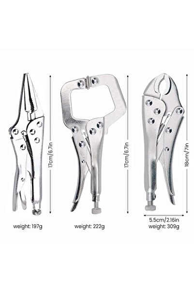 Choice 3 قطع كماشة قفل AIRAJ مقاس 7 بوصات، أدوات لحام، كماشة فولاذية كربونية ...