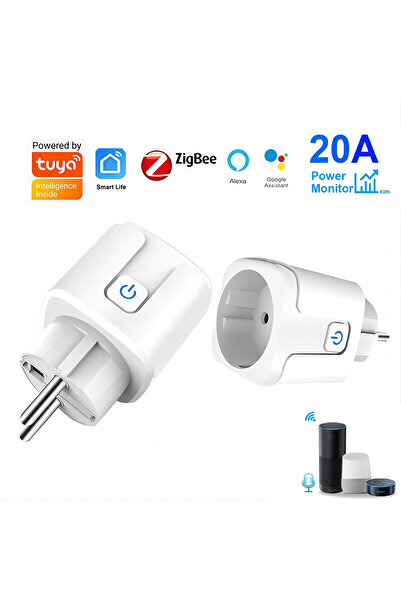 Choice مقبس ذكي بتقنية ZigBee بقوة 20 أمبير من Tuya، مزود بمؤقت لمراقبة الطاق...