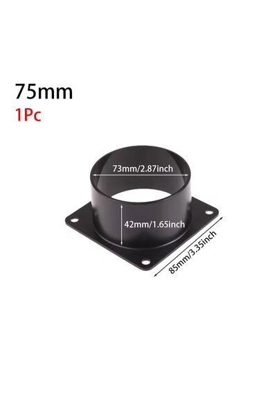 Choice1 75mm 75/100/120/150mm Black Flange Connector ABS Square Bottom Straig...