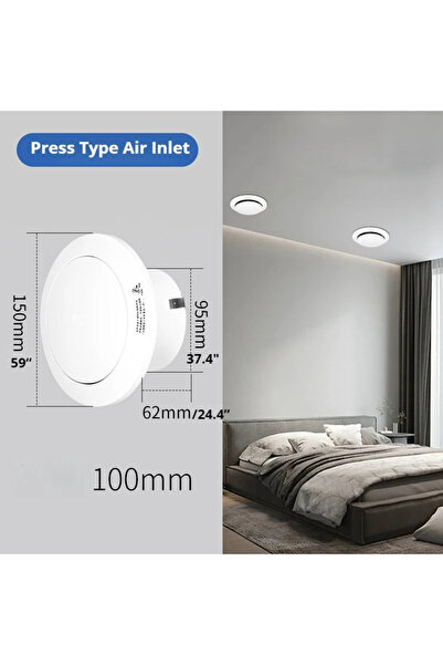 Choice 100mm Circular Press Type Air Inlet, Adjustable Exhaust Outlet, Dustpr...