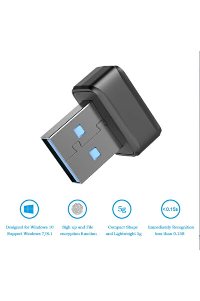 Choice Glod USB Fingerprint Key Reader For Windows 7/8/10/11 Hello Security K...