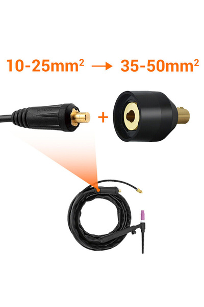 Choice محول موصل من شعلة لحام TIG WP-17V 10-25 (9 مم) إلى WP-26V 35-50 (13 مم...