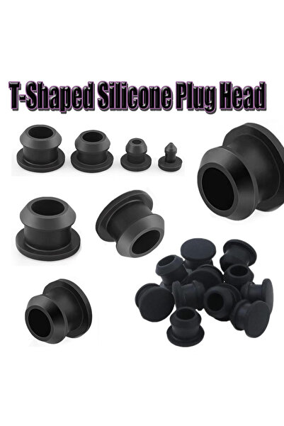 Choice 5pcs 8.5mm 5~20Pcs 2.5-15mm Black Conical Snap-on Silicone T Type Plug...