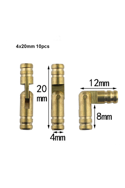 Choice 10 قطع من مفصلات أسطوانية نحاسية ذهبية مقاس 4 × 20 مم، مفصلات أسطوانية...