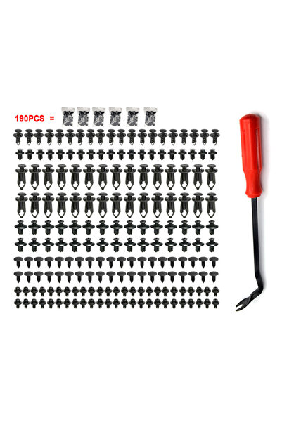 Choice1 190 قطعة مع أداة، 190 قطعة من مثبتات السيارات، مشابك بلاستيكية للدفع،...