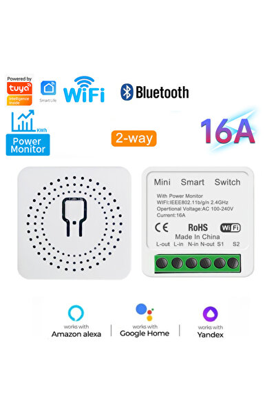 Choice WIFI 16A 16A Tuya WiFi/zigbee 2-way Control with Power Monitor Mini Sm...