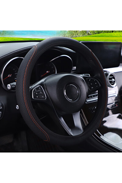 Choice غطاء عجلة القيادة من أورانج لاين، قطعة واحدة، مصنوع من جلد مسامي، مضاد...