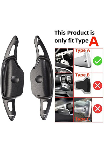 Choice1 ملحقات تمديد ذراع ناقل الحركة DSG لعجلة القيادة السوداء من النوع A لس...