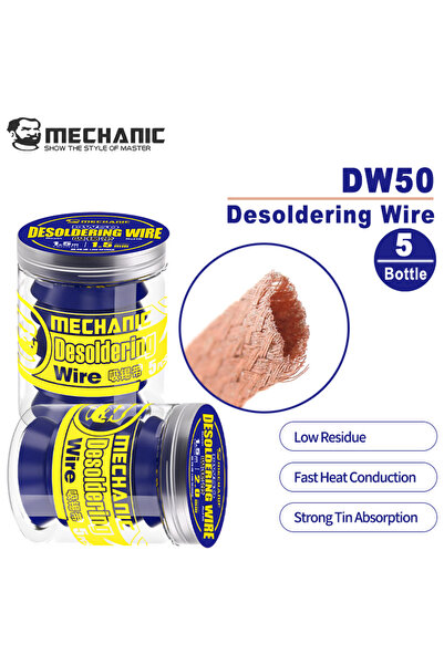 MECHANIC 3mmx1.5m 5PCS DW50 1.5M Strong Copper Desoldering Wire Braid Solder ...