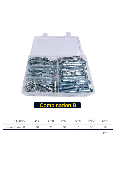 Choice7 Assortment B(80pcs) Bolt Assortment Kit, Hollow Wall Anchors Perfect ...