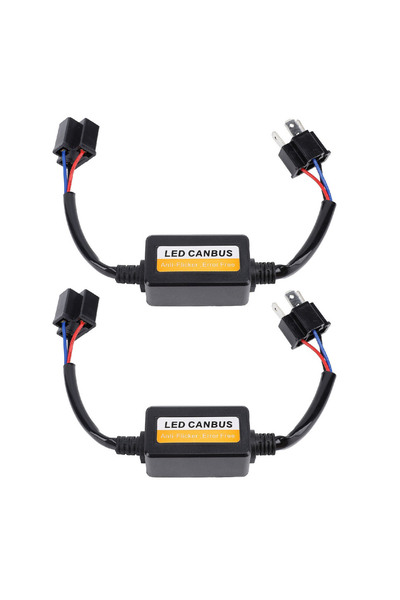 Choice قطعتان من مُفكِّك شفرة CANbus LED H4 أسود اللون، يعمل بجهد تيار مستمر ...