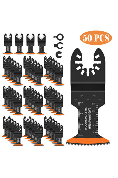 Choice 50PCS 50/10Pcs Oscillating Saw Blades Carbon Steel 44MM Cuvred Edge Mu...