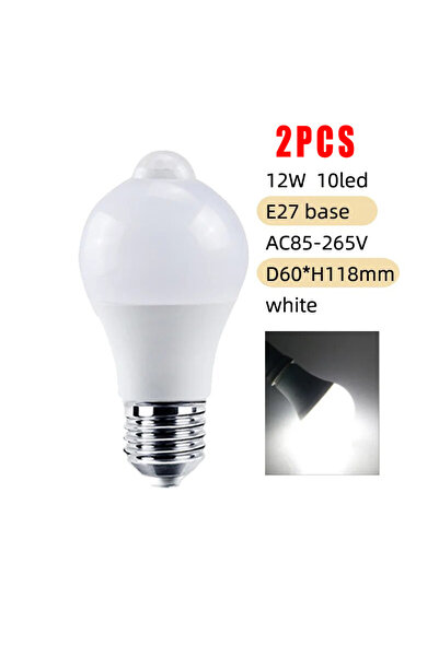 Choice 2PCS Cold Microwave Radar Detection LED Light Bulb 220V E27 12W Radar ...