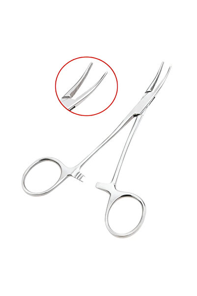 Choice ملقط من الفولاذ المقاوم للصدأ بطول 16 سم، ذو فم منحني وطرف منحني وطرف ...