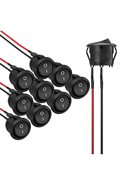 choice2 10pcs 10 Pcs Mini Round Rker Switch 12 Volt ON Off Toggle Switch with...