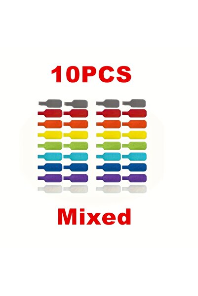 Choice 10pcs mixed colors 10pcs Cable Label Tape -writable, Reusable Cable Ti...