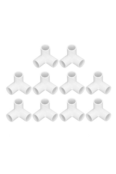 Choice WHITE 10PCS 3 Way Pipe Fittings PVC Plastic Right Angle Tee Corner Con...