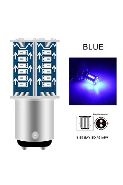 Choice قطعتان من مصابيح LED زرقاء 1157 BAY15D P21/5W 30SMD، مصابيح إشارة انعط...