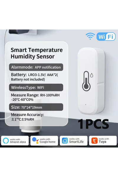 Choice1 جهاز استشعار ذكي للحرارة والرطوبة بتقنية واي فاي وزيجبي 3.0، مقياس رط...
