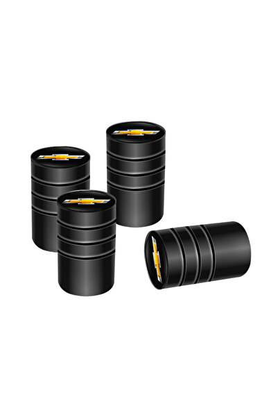 Choice مجموعة من 4 أغطية صمامات إطارات سيارات معدنية ثلاثية الأبعاد سوداء الل...