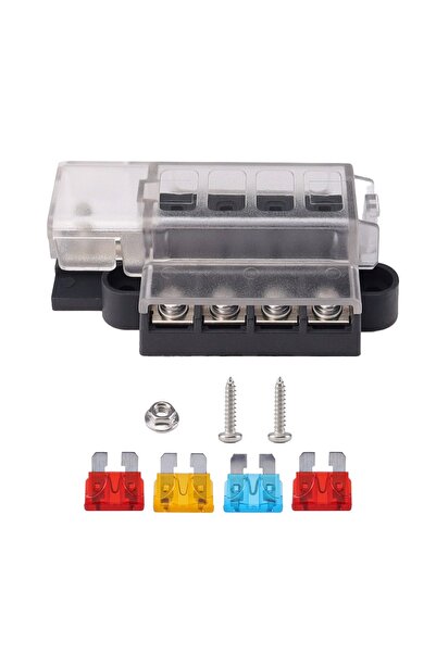 Choice حامل صندوق فيوزات للسيارة أو القارب مع حامل فيوزات شفرة رباعي الاتجاها...