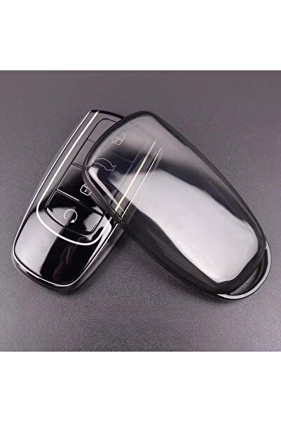 Choice غطاء مفاتيح شفاف من مادة TPU الناعمة باللون الأسود الدخاني لهواتف Cher...