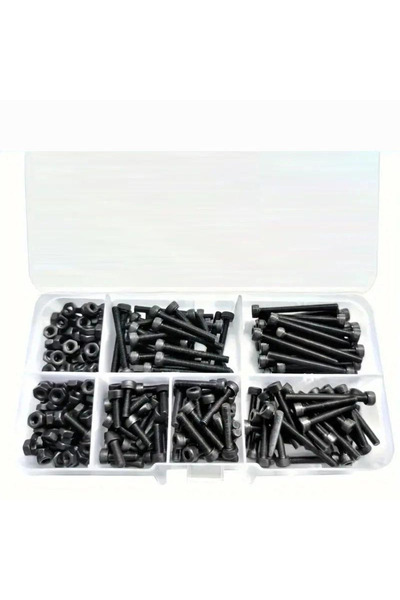 Choice مجموعة من 150 قطعة من مسامير سداسية الرأس مصنوعة من فولاذ سبيكي من الد...