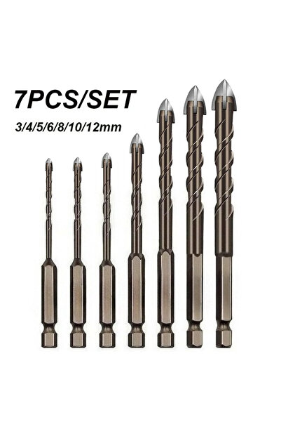 Choice 7PCS 7PCS/SET 3-12mm Four-Flute Sawtooth Drill Bit Sawtooth Drilling T...