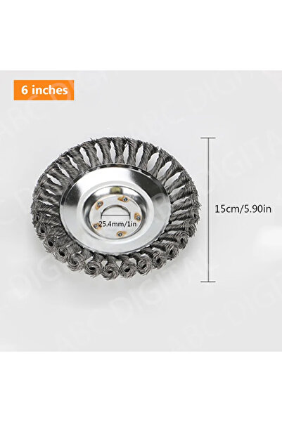 Choice فرشاة تنظيف الأعشاب الضارة للحدائق بعجلة سلكية فولاذية مقاس 6 بوصات و6...