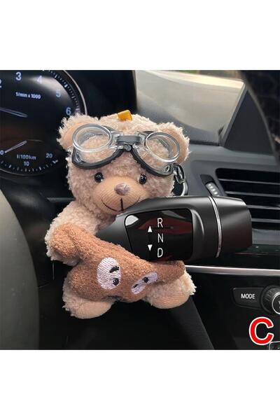 Choice دمية دب طيار C تُستخدم لتزيين ناقل الحركة في السيارة، دمى إشارات الانع...