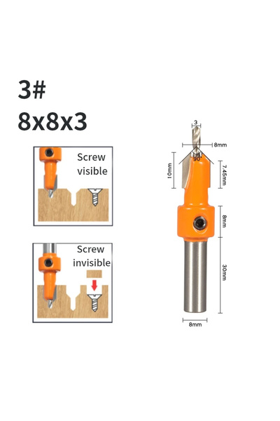 Choice7 مثقاب غاطس Allsome ذو ساق 8 مم، مستخرج براغي، أداة فتح ثقوب لأعمال ال...