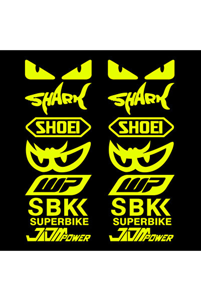 Choice Fluorescent Yellow Racing Sponsor Reflective Motorcycle Stickers Decor...