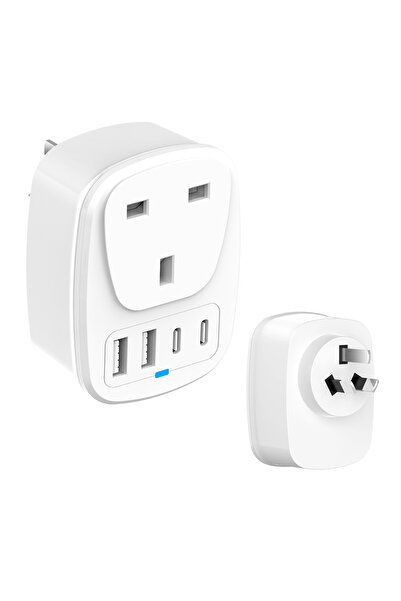 Choice13 AU to UK Universal Travel Adapter With 2 USB Ports 2 Type-C Charging...
